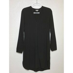 Splendid Black‎ Tunic Dress X-Small Long-Sleeve Boho Classic Hippie Flowing